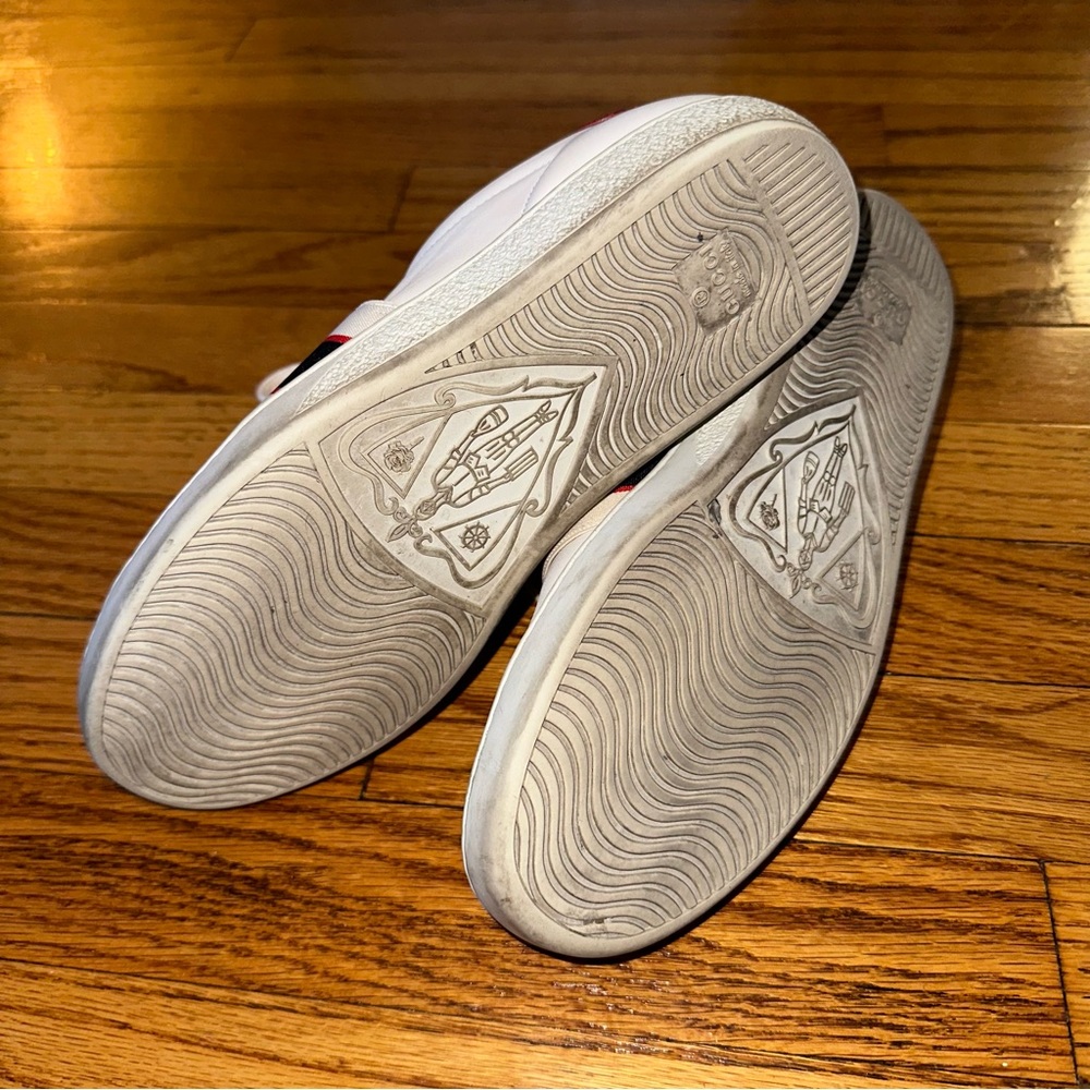 GUCCI Ace Stripe Ivory Sneakers White Red Black Leather Women’s size EU 37 - Picture 13 of 13